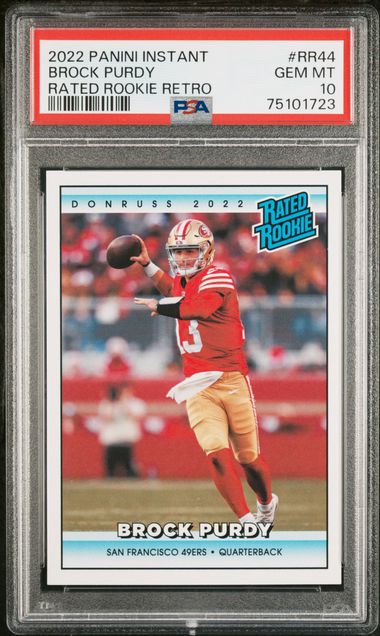 2022 Panini Instant Rated Rookie Retro #RR44 Brock Purdy PSA 10 - Front
