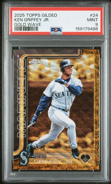 2025 Topps Gilded Gold Wave /75 #24 Ken Griffey Jr. PSA 9 - Front