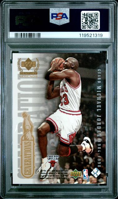 1998 Upper Deck Century Legends Generations Kobe Bryant / Michael Jordan PSA 9 - Back