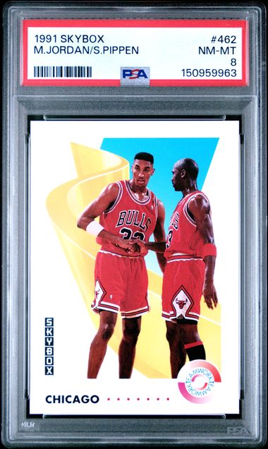 1991 Skybox #462 Michael Jordan/Scottie Pippen PSA 8 - Front