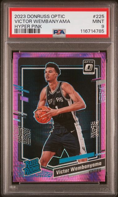 2023 Panini Donruss Optic Hyper Pink #225 Victor Wembanyama PSA 9 - Front