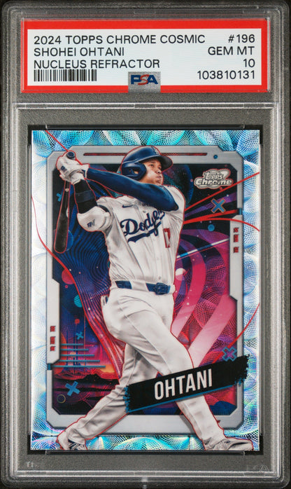 2024 Topps Chrome Cosmic Nucleus Refractor Shohei Ohtani #196 PSA 10
