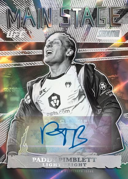 2026 Topps Stadium Club UFC Main Stage Paddy Pimblett Autograph Card