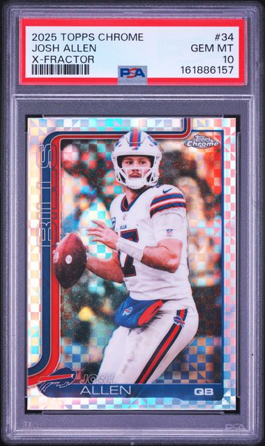 2025 Topps Chrome X-Fractor #34 Josh Allen PSA 10 - Front