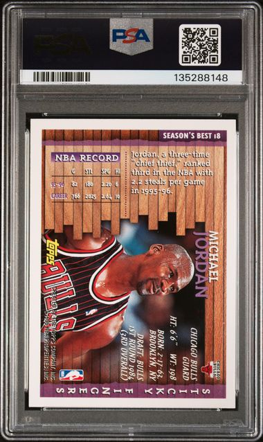 1996 Topps Season's Best #18 Michael Jordan PSA 10 - Back