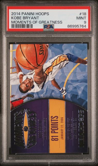 2014 Panini Hoops Moments of Greatness #18 Kobe Bryant PSA 9 - Front