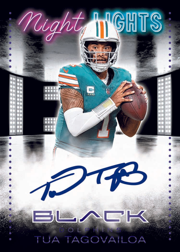 2025 Panini Black Football Night Lights Autograph Tua Tagovailoa