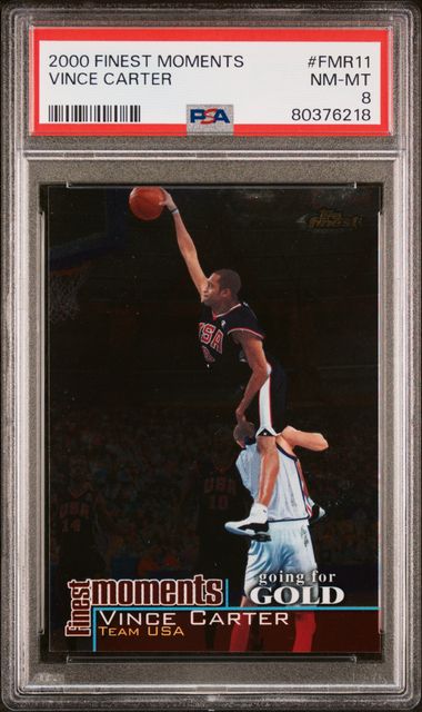2000 Topps Finest Moments /1000 #FMR11 Vince Carter PSA 8 - Front