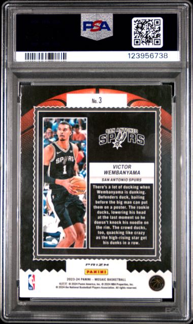 2023 Panini Mosaic Jam Masters Green #3 Victor Wembanyama PSA 10 - Front