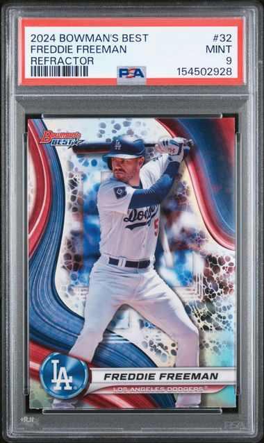 2024 Bowman's Best Refractor #32 Freddie Freeman PSA 9 - Front