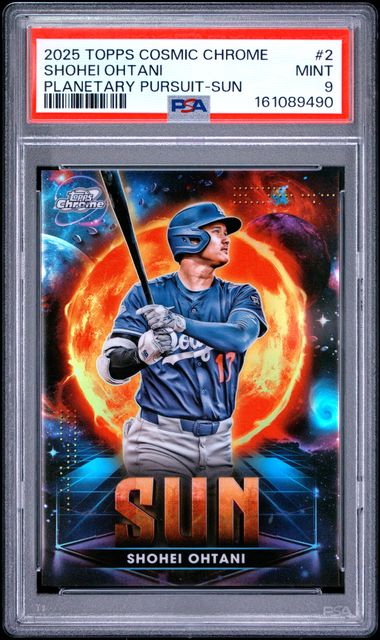 2025 Topps Cosmic Chrome Planetary Pursuit Sun #2 Shohei Ohtani PSA 9 - Front