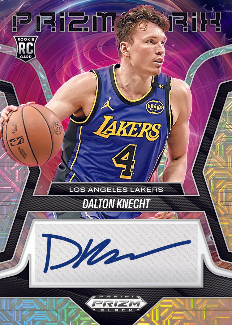 2024-25 Panini Prizm Black Dalton Knecht Prizmatrix Signatures