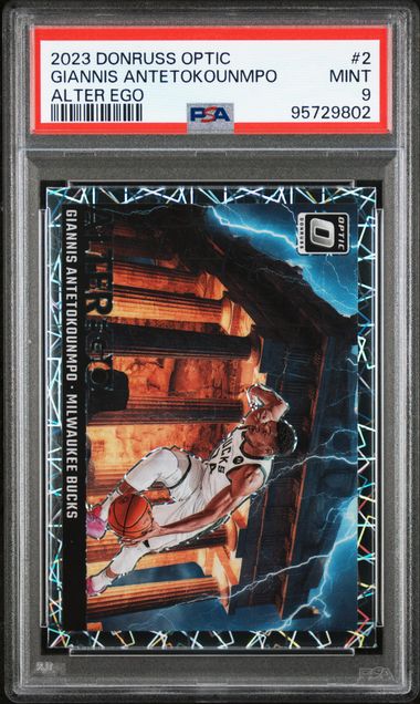 2023 Panini Donruss Optic Alter Ego #2 Giannis Antetokounmpo PSA 9 - Front