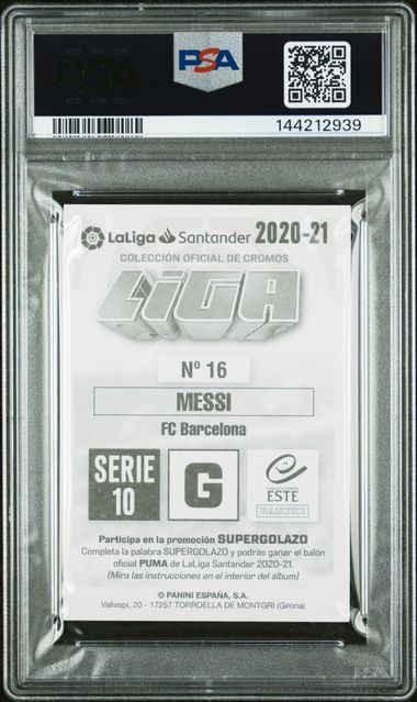 2020-21 Panini Colecciones Este Spanish Liga Serie 10 #16 Lionel Messi PSA 9 - Back