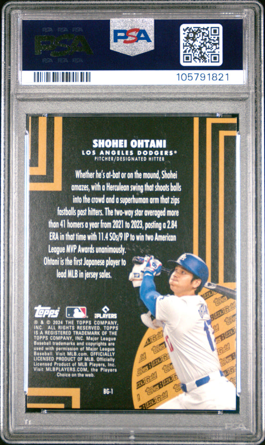 2024 Topps Black Gold - Gold /75 Shohei Ohtani #BG1 PSA 9