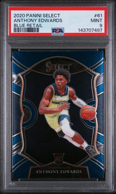 2020 Panini Select Blue Retail #61 Anthony Edwards PSA 9 - Front