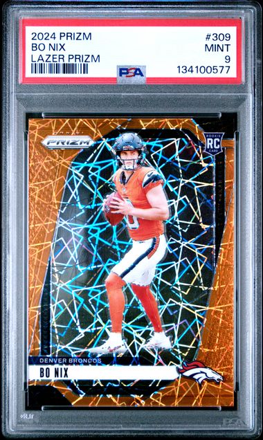 2024 Panini Prizm Lazer Prizm #309 Bo Nix PSA 9 - Front