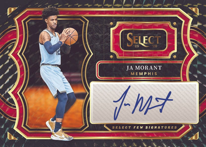 2025-26 Panini Select Basketball Ja Morant Select Few Signatures Black Finite Prizms Autograph Card