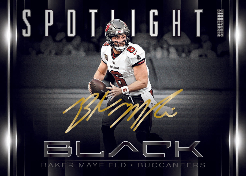 2025 Panini Black Football Spotlight Signatures Baker Mayfield