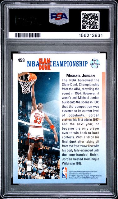1992 Upper Deck Correct Champ In 87 & 88 #453 PSA 9 - Back
