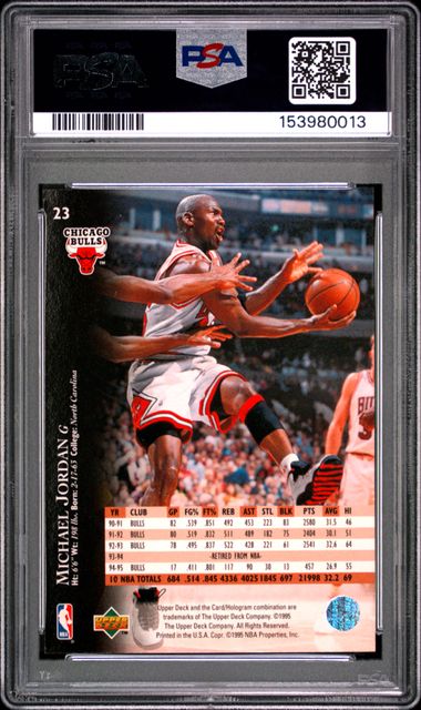 1995 Upper Deck #23 Michael Jordan PSA 9 - Back