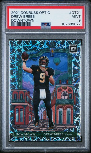 2021 Donruss Optic Downtown #DT21 Drew Brees PSA 9 - Front