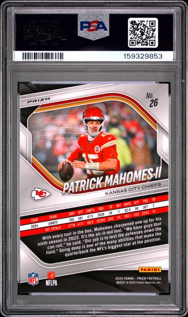 2025 Prizm White Disco #26 Patrick Mahones II PSA 9 - Back