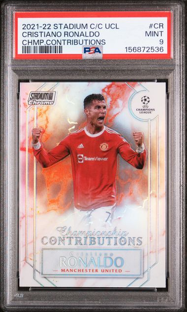 2021-22 Topps Stadium Club Chrome UCL #CC-CR Cristiano Ronaldo PSA 9 - Front