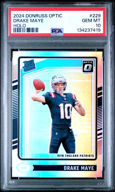 2024 Panini Donruss Optic Holo #229 Drake Maye PSA 10 - Front