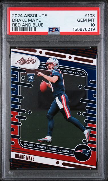 2024 Panini Absolute Red and Blue #103 Drake Maye PSA 10 - Front