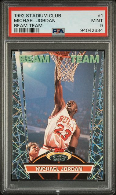 1992 Topps Stadium Club Beam Team #1 Michael Jordan PSA 9 - Front