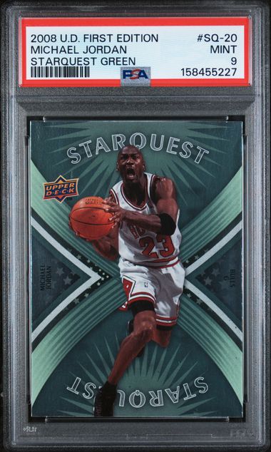 2008 Upper Deck First Edition Starquest Green #SQ-20 Michael Jordan PSA 9 - Front