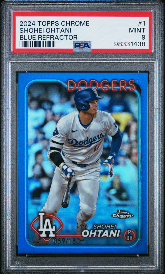 2024 Topps Chrome Blue Refractor /150 Shohei Ohtani #1 PSA 9