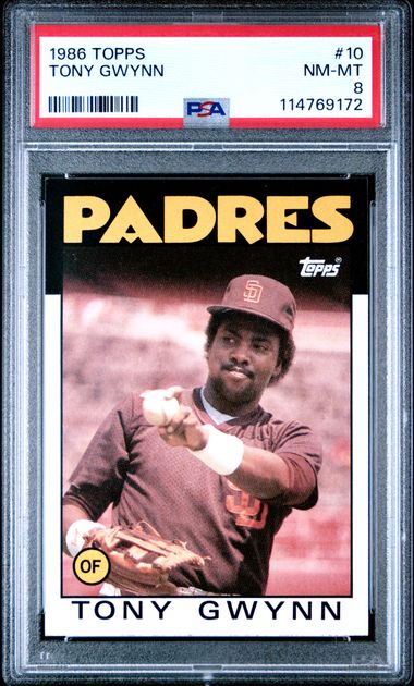 1986 Topps #10 Tony Gwynn PSA 8 - Front
