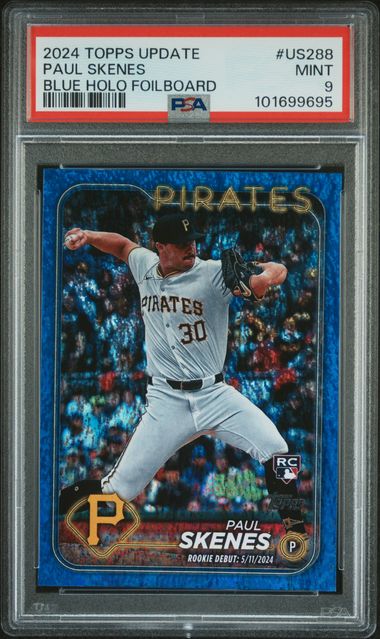 2024 Topps Update Blue Holo Foilboard /999 #US288 Paul Skenes - Front