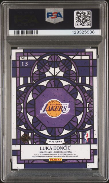 2024 Panini Mosaic Stained Glass #13 Luka Doncic PSA 9 - Back