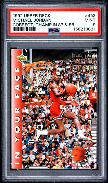 1992 Upper Deck Correct Champ In 87 & 88 #453 PSA 9 - Front