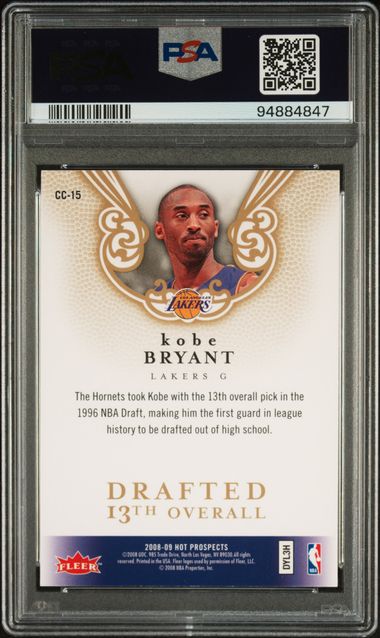 2008 Fleer Hot Prospects Cream of the Crop #CC-15 Kobe Bryant PSA 10 - Back