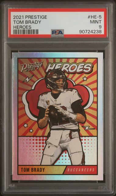 2021 Panini Prestige Heros #HE-5 Tom Brady PSA 9 - Front