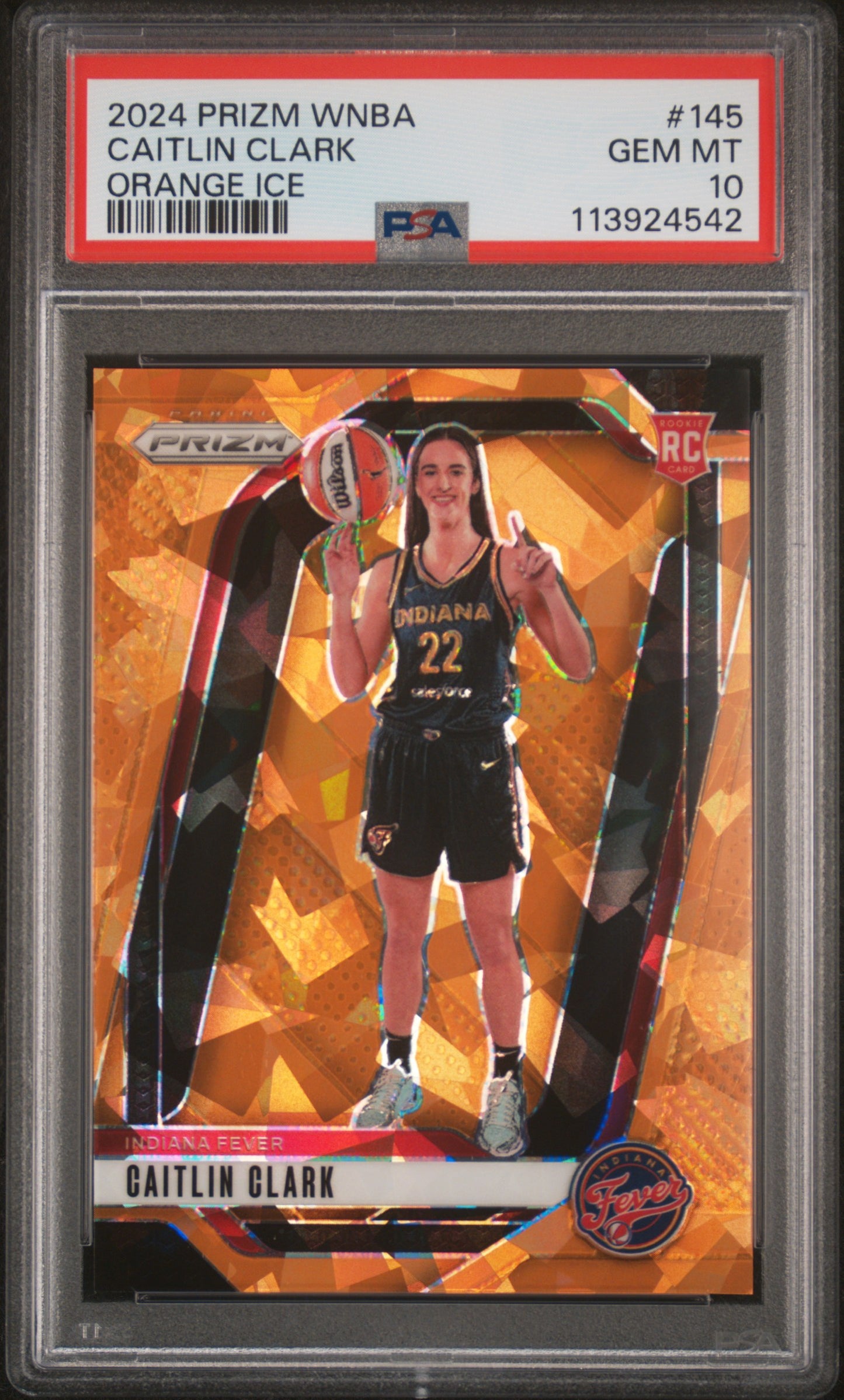 2024 Panini Prizm WNBA Orange Ice Caitlin Clark #145 PSA 10